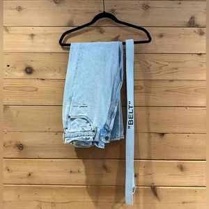 Off-White Faded Blue Denim Jeans